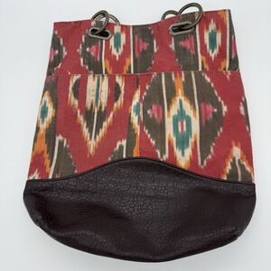 Bryna Bohemian Aztec Leather Bag Southwestern Hobo Large Lined No Strap !READ!